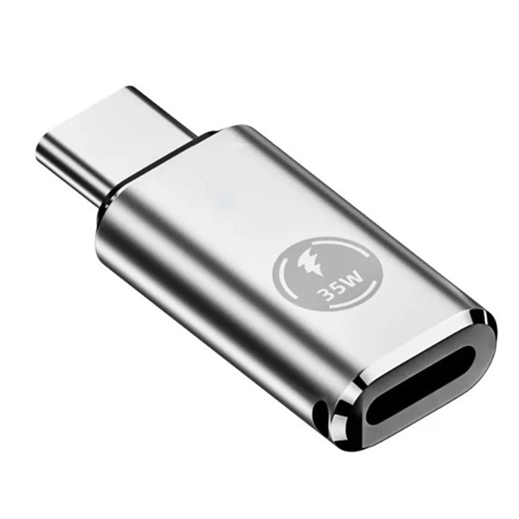 USB-C Adapter Type-C Male to 8-Pin Female PD 35W Fast Charging Data Transfer Converter - Silver