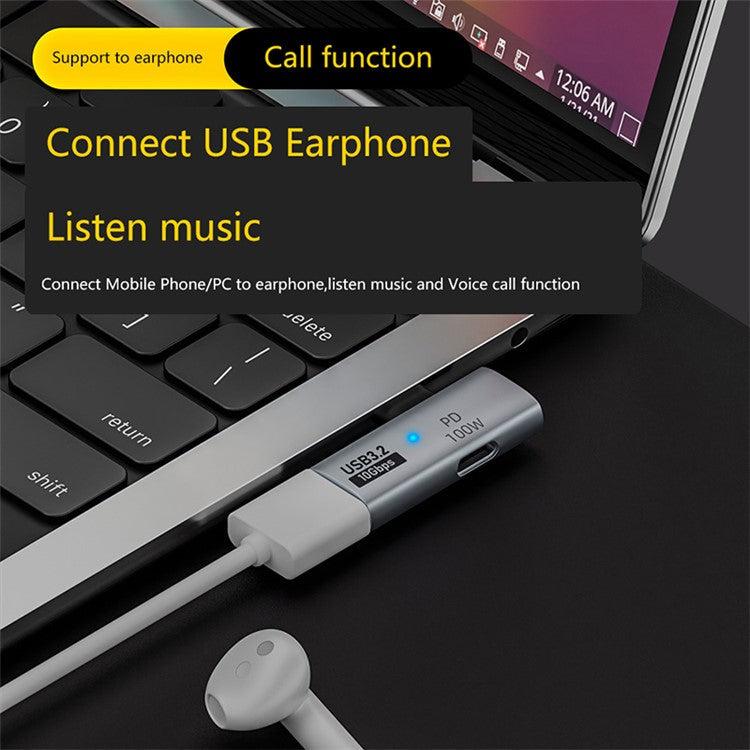 USB 3.2 Adapter Type-C to USB-A / USB-C Adapter 10Gbps OTG USB-C 2 to 1 Converter with PD 100W Charge
