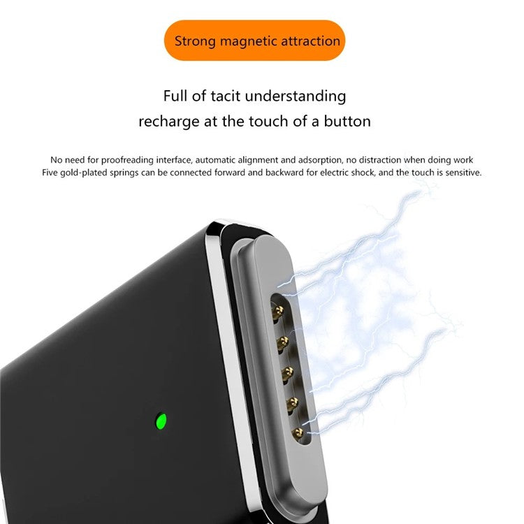 Compatible with MagSafe 3 USB-C Female to Magnetic PD 100W Charging Adapter for MacBook - Dark Grey