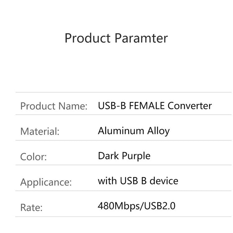 USB-B Female to USB-A Male 480Mbps Adapter Converter Electric Piano Printer Connector