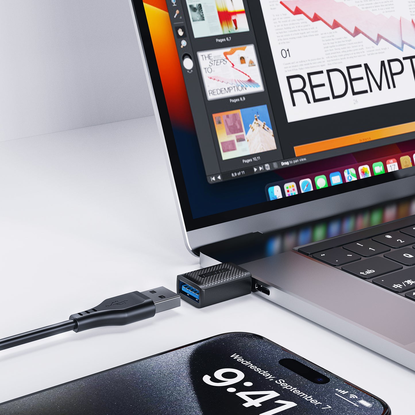 ACEFAST J1 USB-A to USB-C Extension Adapter Data Transfer Fast Charging Adapter