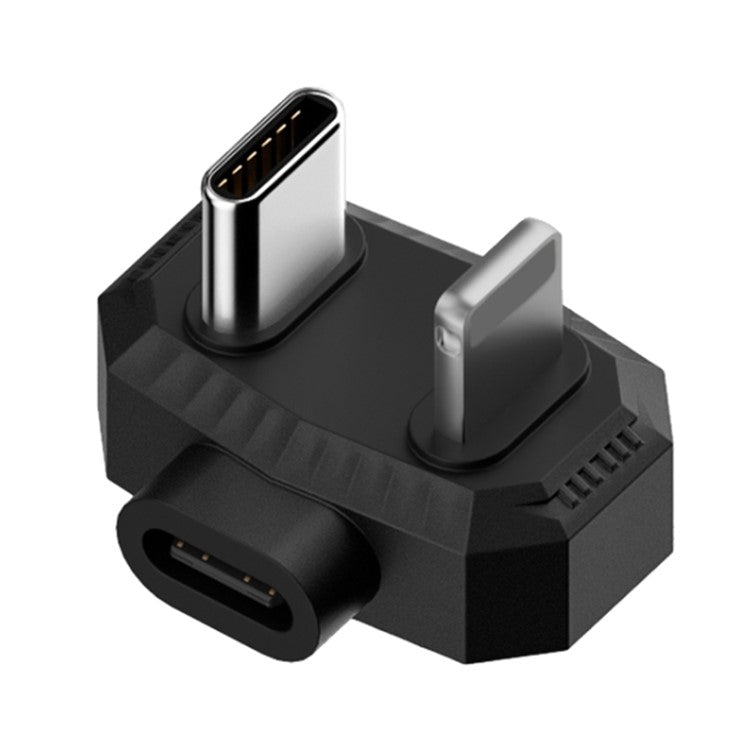 Type-C Female to Type-C+8-Pin Male OTG Converter Lavalier Microphone U-Shaped Charging Adapter