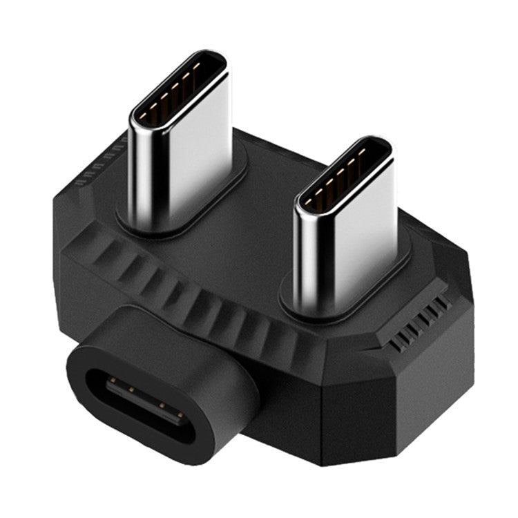 Lavalier Microphone U-shaped Charging Adapter Type-C Female to Type-C+Type-C Male OTG Converter