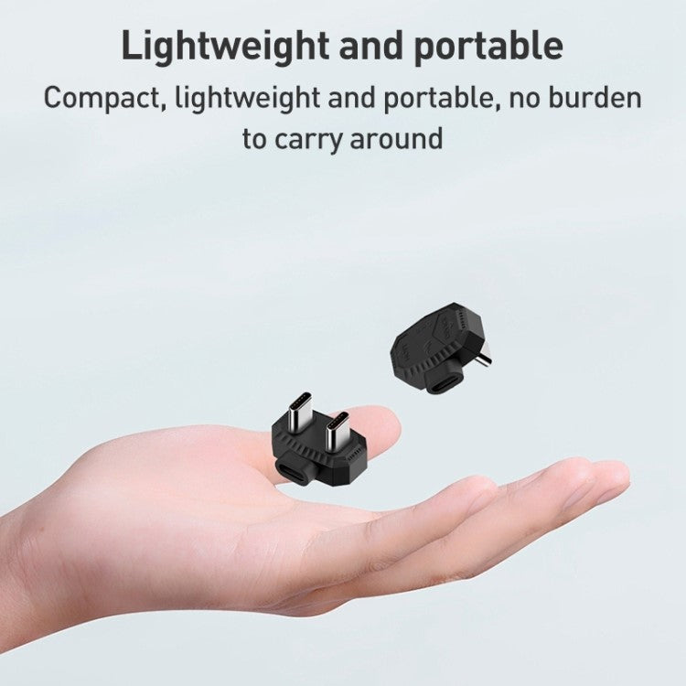 8-Pin to Type-C + 8-Pin Lavalier Microphone Charging Adapter U-shaped OTG Converter