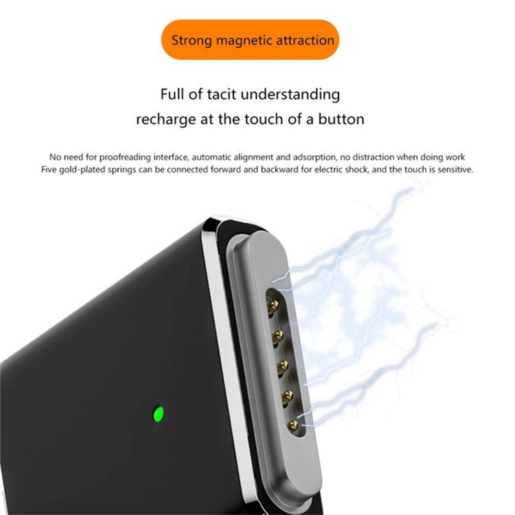 For MacBook PD 100W Compatible with MagSafe 3 to Type C Female Aluminum Alloy Converter - Black