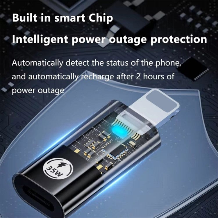 Type-C Male to 8 Pin Female 480Mbps PD 35W Fast Charging Adapter Support Data Transmission