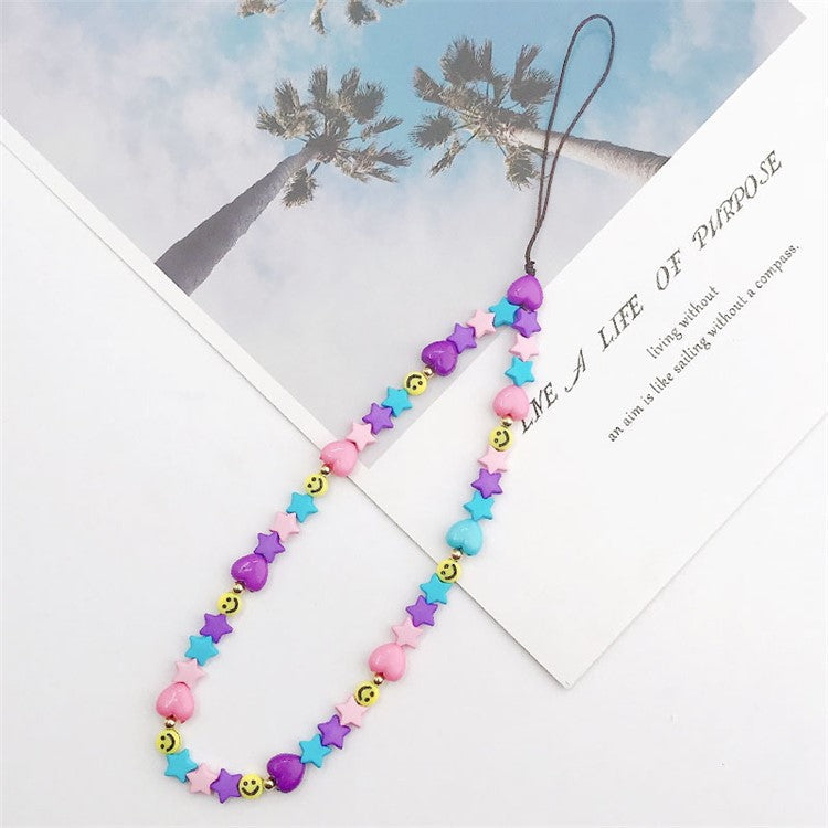 Mobile Phone Anti-drop Beaded Lanyard Hand Rope Cellphone Case Decorative Pendant Bracelet - Colorful Cartoon