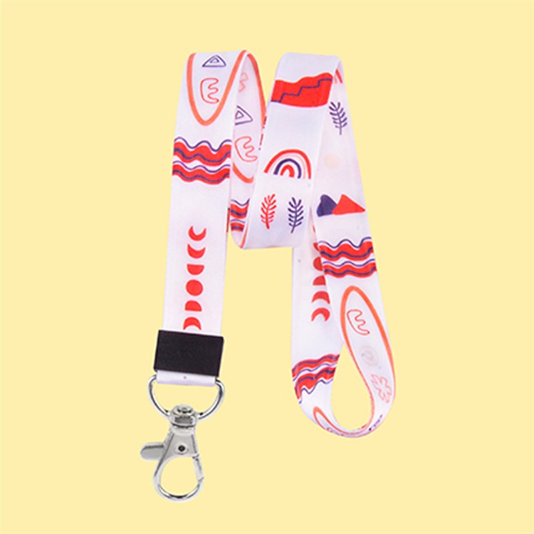 10Pcs / Pack Cartoon Pattern Neck Strap Mobile Phone Lanyard Name Tag Work Card Neck Hanging Rope - White Wave