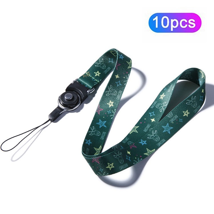 10Pcs / Pack 12 Constellations Cartoon Printed Rotating Buckle Lanyard Detachable Mobile Phone Name Tag Neck Strap - Aries