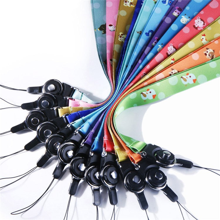 10Pcs / Pack Chinese Zodiac Printed Detachable Finger Ring Rope Rotating Buckle Lanyard Mobile Phone Name Tag Neck Strap - Horse