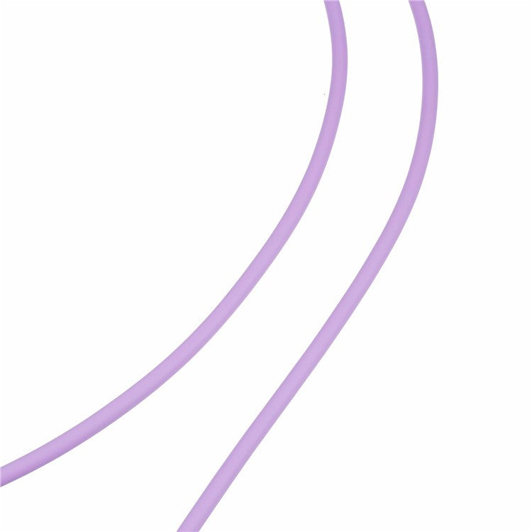 120cm Crossbody Phone Lanyard Silicone Shoulder Strap Type-C to Lightning Charging Cable - Purple