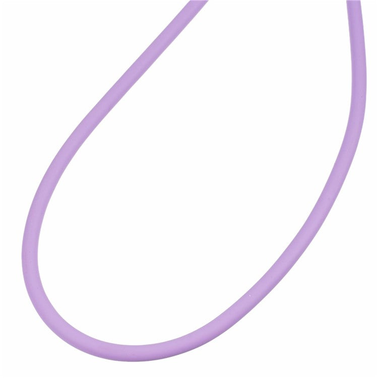 120cm Crossbody Phone Lanyard Silicone Shoulder Strap Type-C to Lightning Charging Cable - Purple