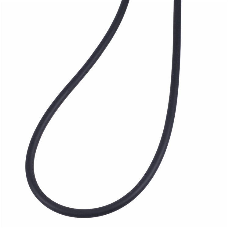 120cm Crossbody Phone Lanyard Silicone Shoulder Strap Type-C to Lightning Charging Cable - Black