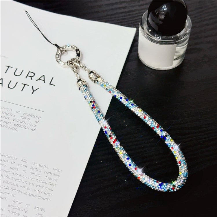 Phone Wrist Strap Shiny Rhinestone Decor Hand Strap Lanyard, Length: 25cm - Multi-color