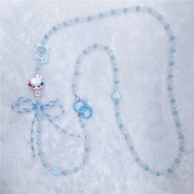 Beaded Phone Chain Strap 120cm Doll Shoulder Crossbody Lanyard with Tether Tab - Style I