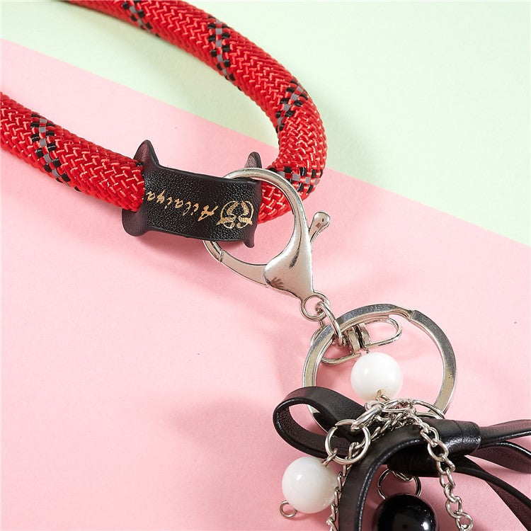 30cm Thickened Lanyard Hand Wrist Strap for Phone, USB Flash Drive, Keychain, ID Name Tag - Red