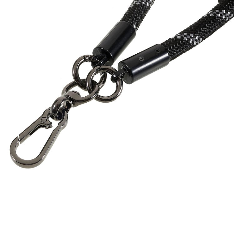 30cm Thickened Lanyard Hand Wrist Strap for Phone, USB Flash Drive, Keychain, ID Name Tag - Black