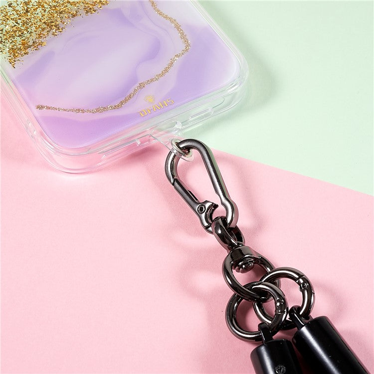 30cm Thickened Lanyard Hand Wrist Strap for Phone, USB Flash Drive, Keychain, ID Name Tag - Black