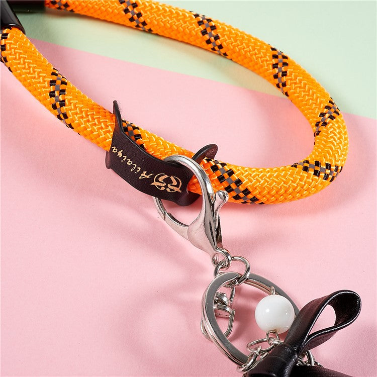 30cm Thickened Lanyard Hand Wrist Strap for Phone, USB Flash Drive, Keychain, ID Name Tag - Orange