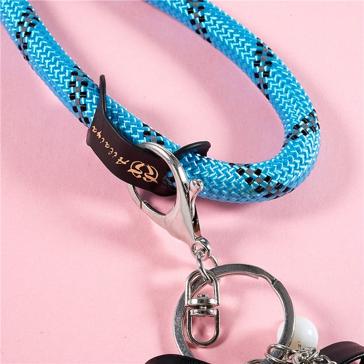 30cm Thickened Lanyard Hand Wrist Strap for Phone, USB Flash Drive, Keychain, ID Name Tag - Sky Blue