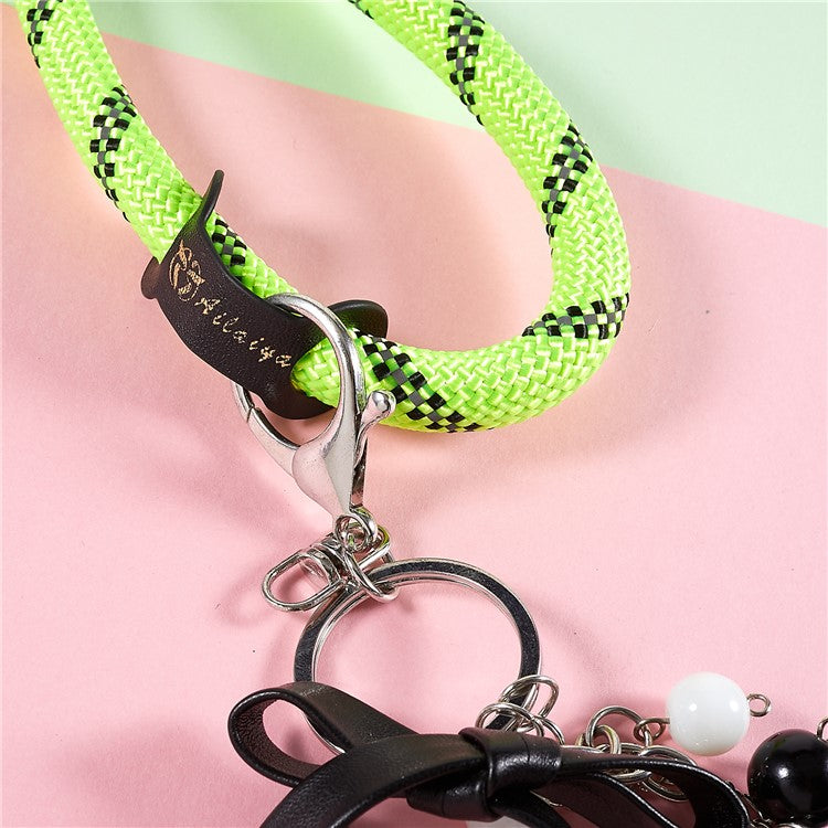 30cm Thickened Lanyard Hand Wrist Strap for Phone, USB Flash Drive, Keychain, ID Name Tag - Fluorescent Green