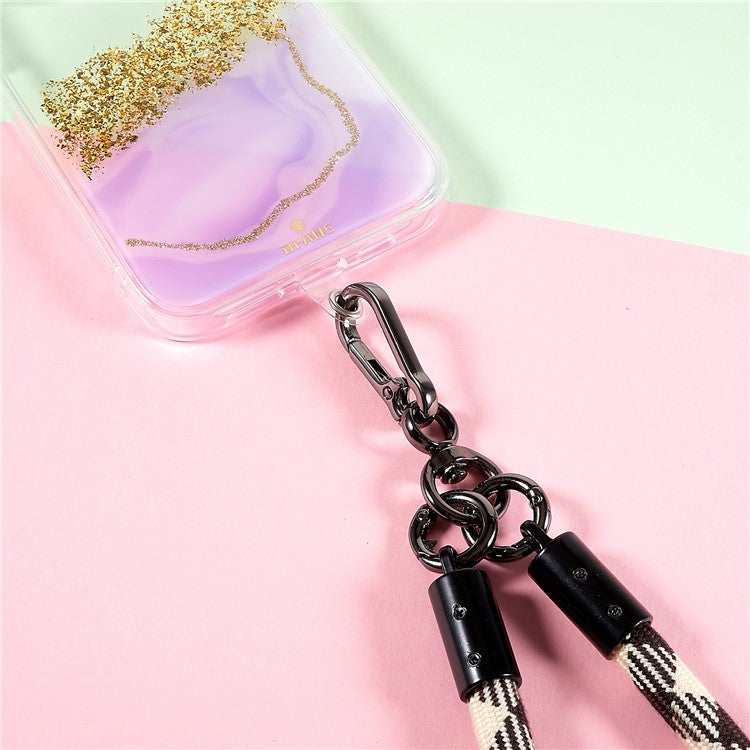 30cm Thickened Universal Wrist Strap for Phone Camera USB Flash Drive Dual Color Hand String Holder Lanyard - Black