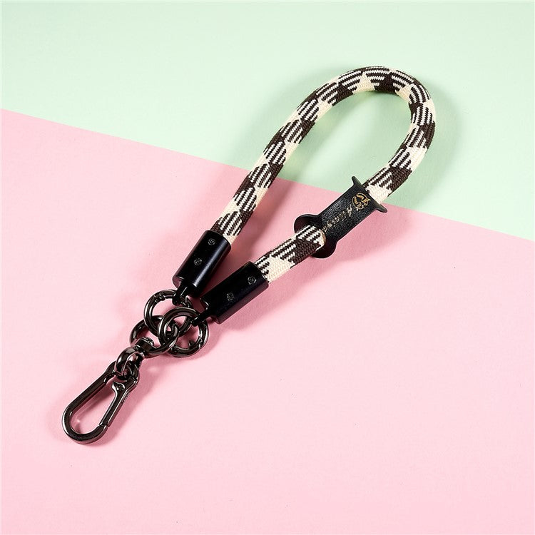 30cm Thickened Universal Wrist Strap for Phone Camera USB Flash Drive Dual Color Hand String Holder Lanyard - Black