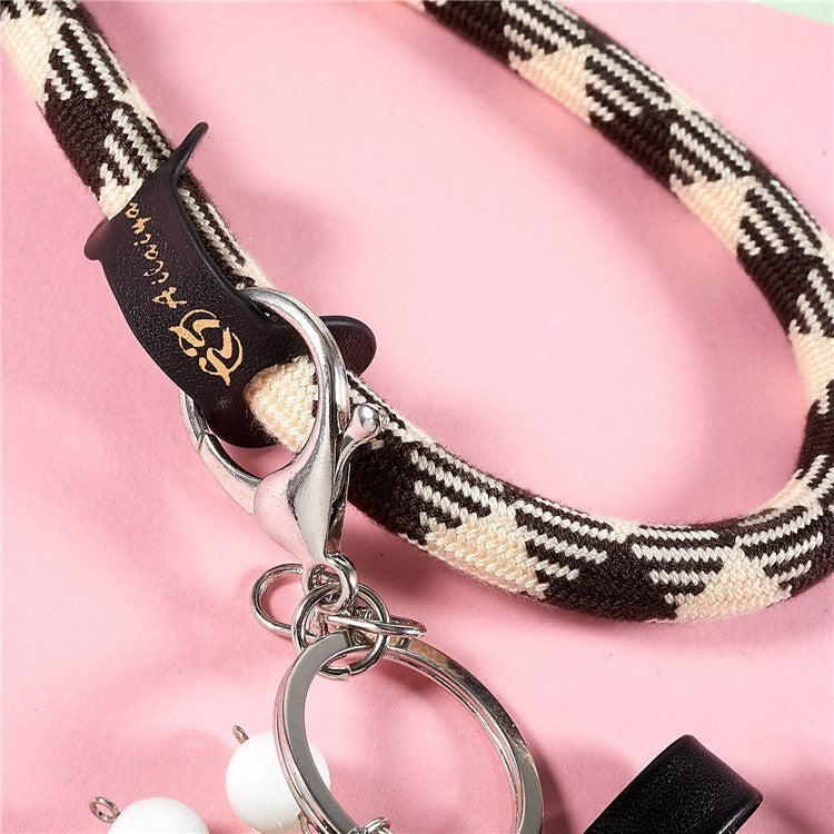 30cm Thickened Universal Wrist Strap for Phone Camera USB Flash Drive Dual Color Hand String Holder Lanyard - Black
