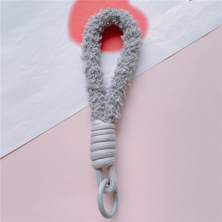 Phone Strap 16cm Woven Polyester Hands-Free Cell Phone Wristlet Bracelet - Light Grey