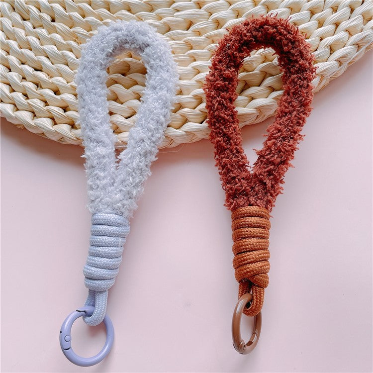 Phone Strap 16cm Woven Polyester Hands-Free Cell Phone Wristlet Bracelet - Light Grey