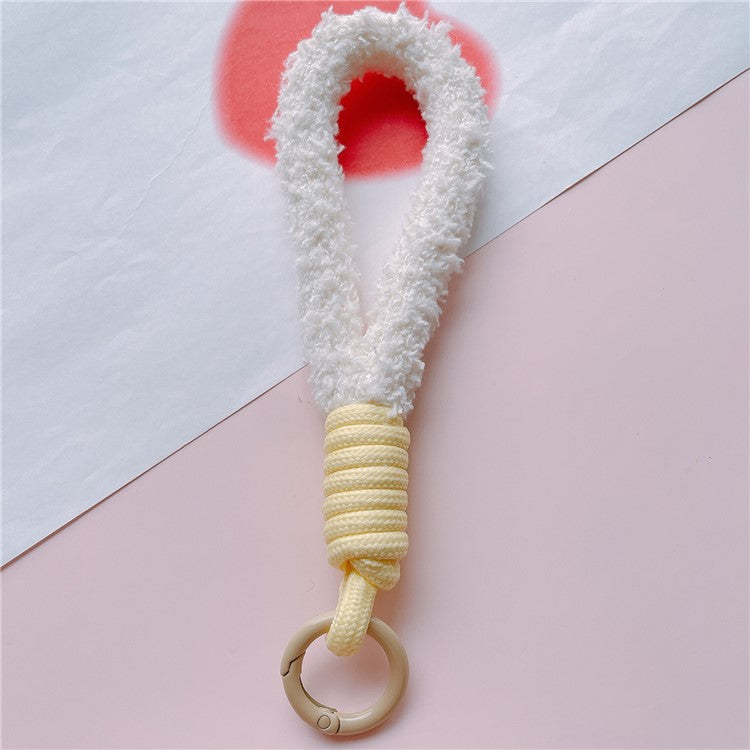 Phone Strap 16cm Woven Polyester Hands-Free Cell Phone Wristlet Bracelet - Beige