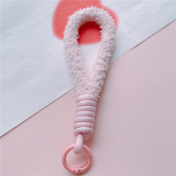 Phone Strap 16cm Woven Polyester Hands-Free Cell Phone Wristlet Bracelet - Light Pink