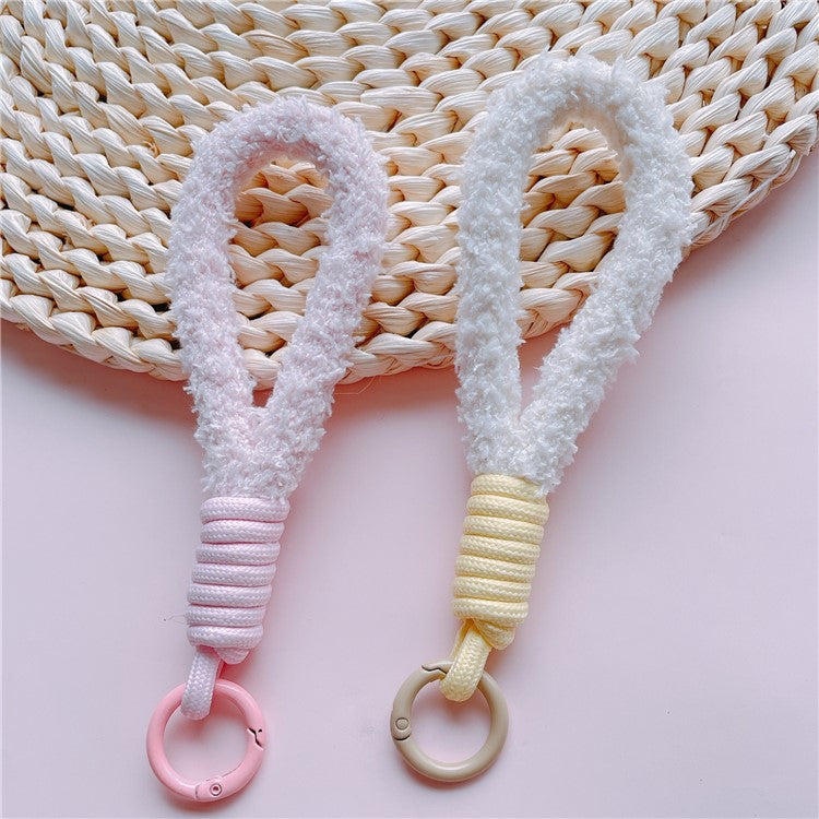 Phone Strap 16cm Woven Polyester Hands-Free Cell Phone Wristlet Bracelet - Light Pink