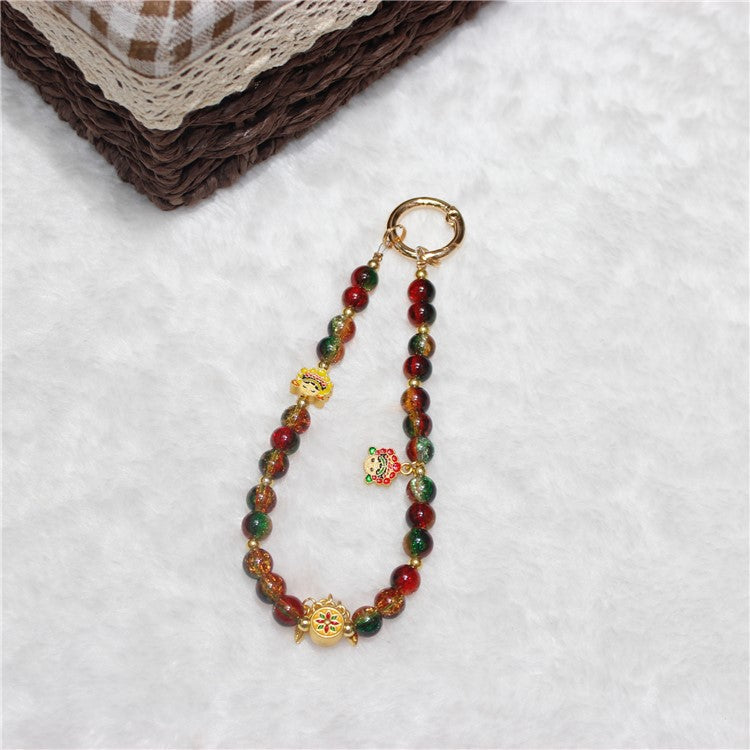 Cell Phone Lanyard 26cm Auspicious Bead Phone Chain Wrist Strap - Type E