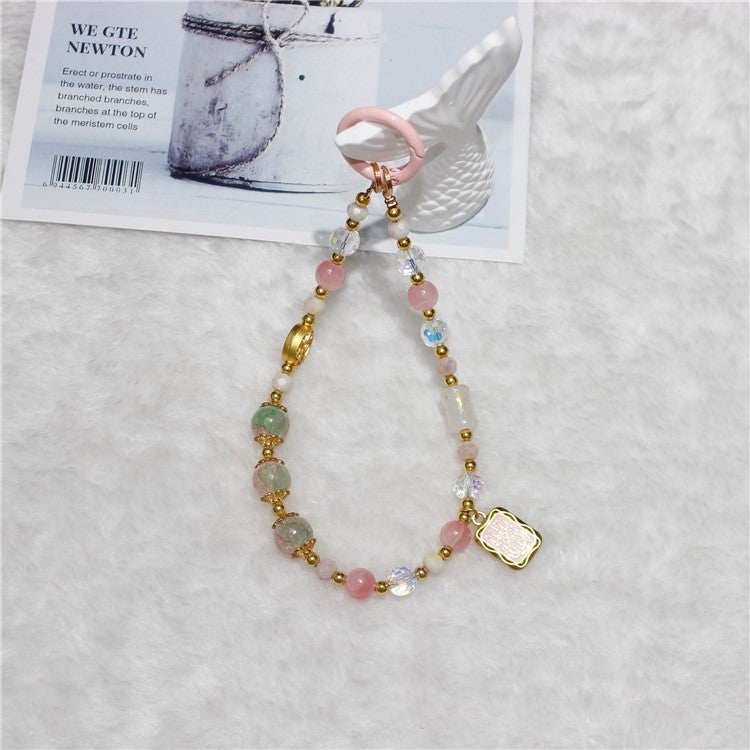 Cell Phone Lanyard 26cm Auspicious Bead Phone Chain Wrist Strap - Type F