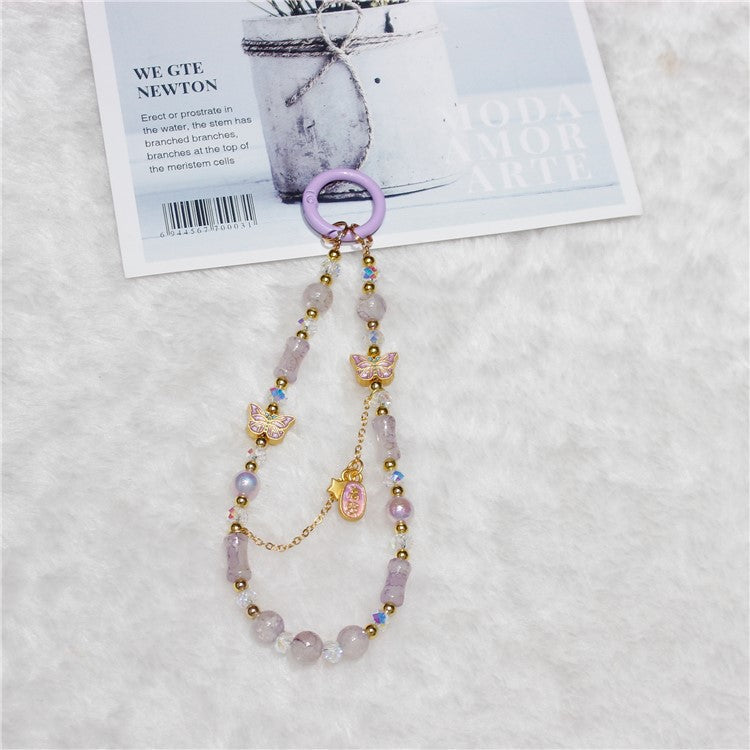 Cell Phone Lanyard 26cm Auspicious Bead Phone Chain Wrist Strap - Type H