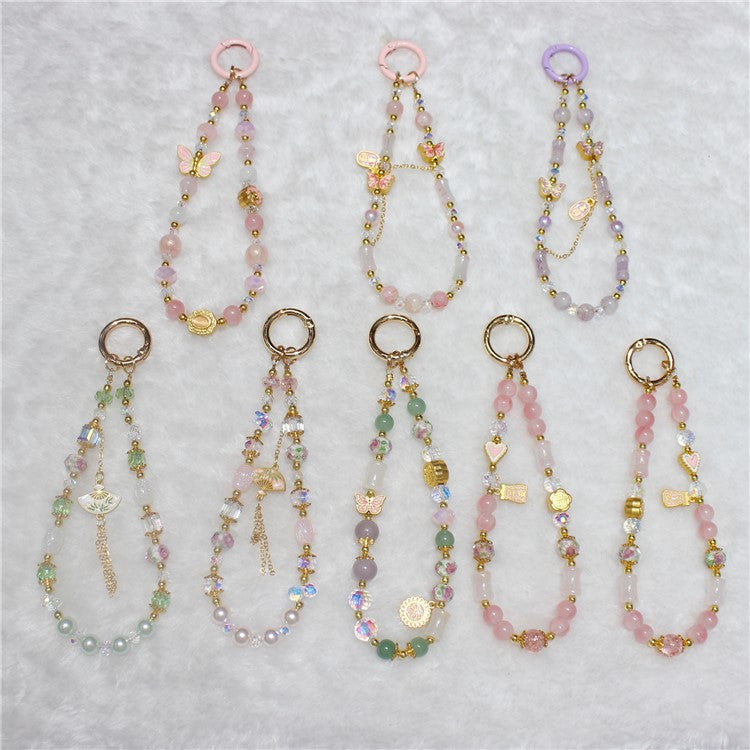 Cell Phone Lanyard 26cm Auspicious Bead Phone Chain Wrist Strap - Type J