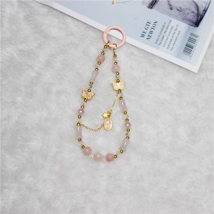 Cell Phone Lanyard 26cm Auspicious Bead Phone Chain Wrist Strap - Type M