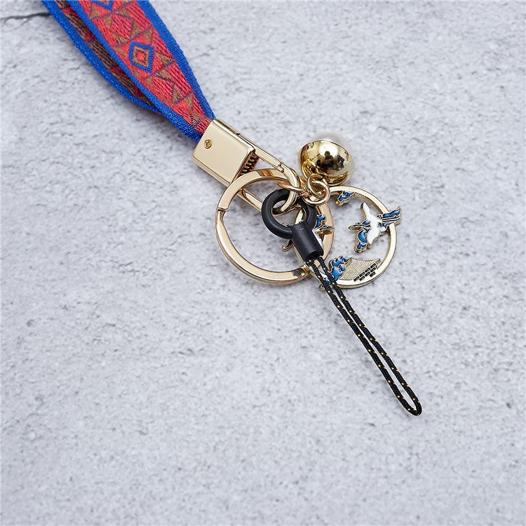 Totem Series Phone Lanyard 80cm Crossbody Neck Strap Vintage Pendant Universal Mobile Phone Lanyard - Red