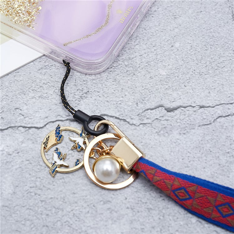 Totem Series Phone Lanyard 80cm Crossbody Neck Strap Vintage Pendant Universal Mobile Phone Lanyard - Red