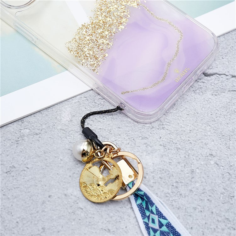 Totem Series Phone Lanyard 80cm Crossbody Neck Strap Vintage Pendant Universal Mobile Phone Lanyard - Blue