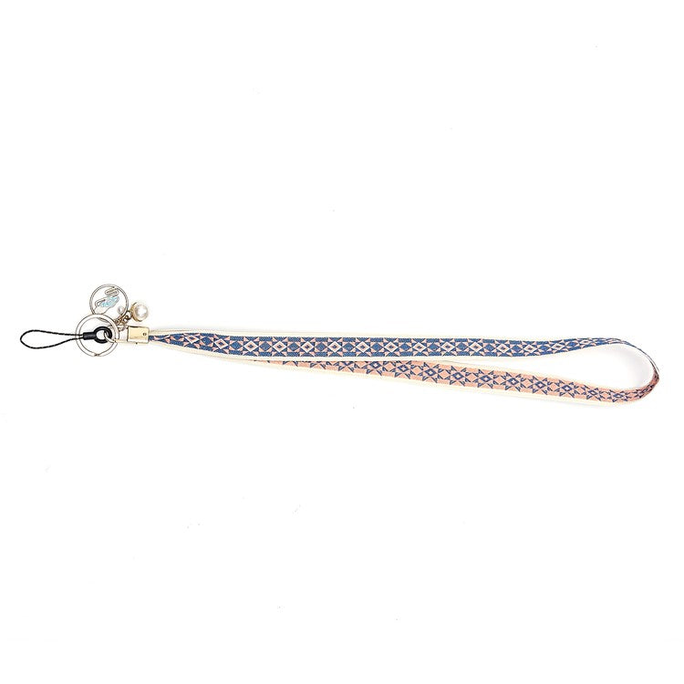 Totem Series Phone Lanyard 80cm Crossbody Neck Strap Vintage Pendant Universal Mobile Phone Lanyard - Pink