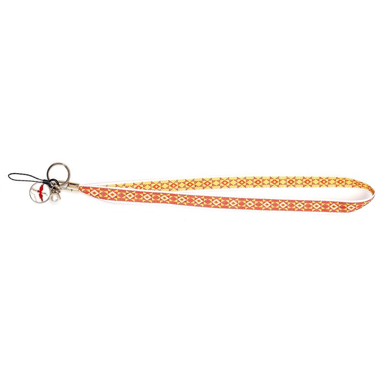 Totem Series Phone Lanyard 80cm Crossbody Neck Strap Vintage Pendant Universal Mobile Phone Lanyard - Orange