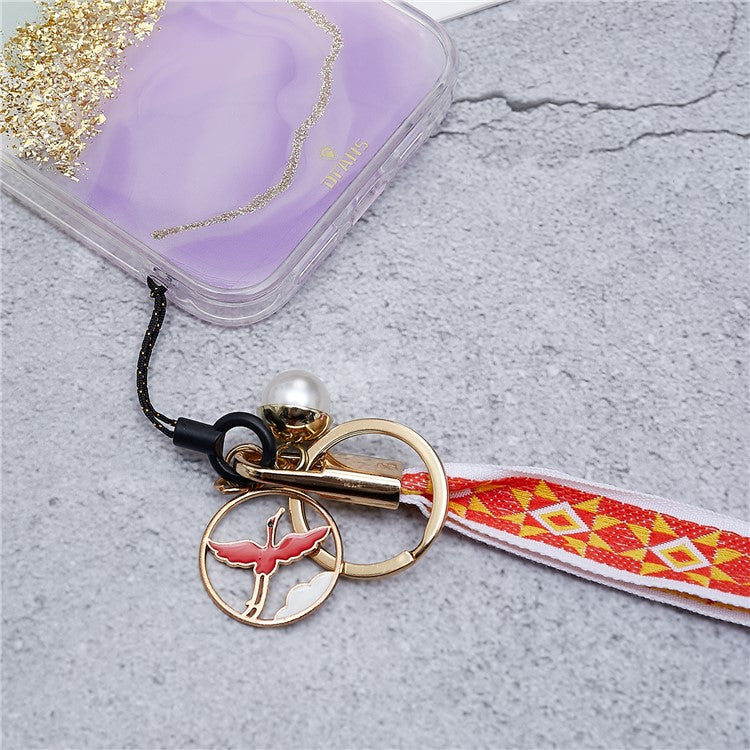 Totem Series Phone Lanyard 80cm Crossbody Neck Strap Vintage Pendant Universal Mobile Phone Lanyard - Orange