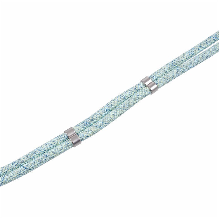 Crossbody Phone Lanyard Adjustable Silver Buckle Nylon Phone Strap with Tether Tab, Total Length: 140cm - Style E