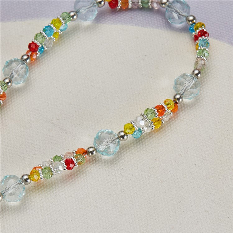 Cell Phone Charm Lanyard 26cm Rhombus Beads Phone Case Wrist Strap for Women Girls - Colorful