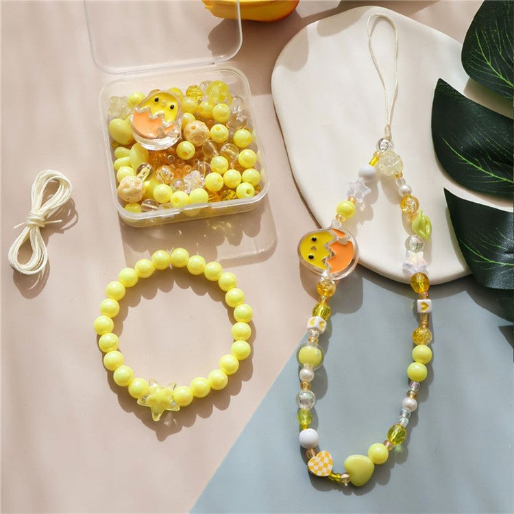 DIY Phone Charm Set 6 Color Cell Phone Lanyard Wrist Bracelets Assembly Accessories