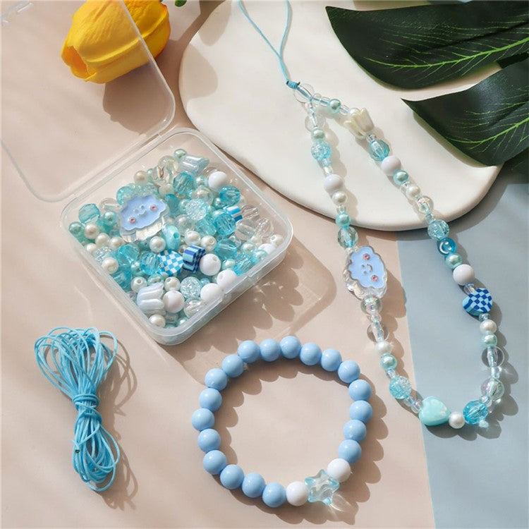 DIY Phone Charm Set 6 Color Cell Phone Lanyard Wrist Bracelets Assembly Accessories