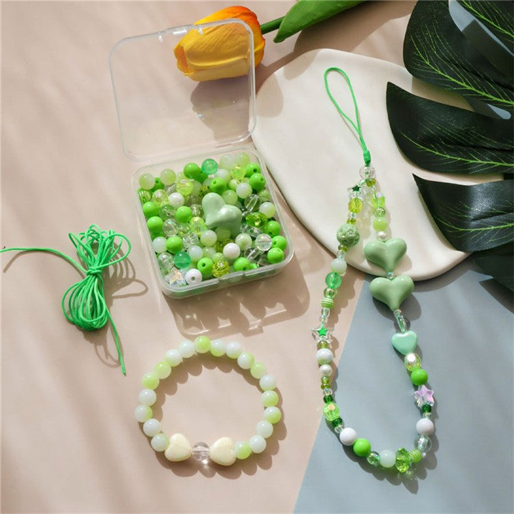 DIY Phone Charm Set 6 Color Cell Phone Lanyard Wrist Bracelets Assembly Accessories