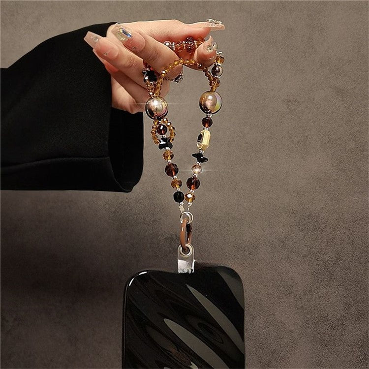 Colorful Beaded Phone Lanyard 26cm Short Phone Wristlet Strap Mobile Accessory - Style A